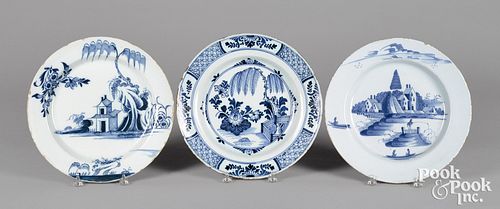 THREE DELFT BLUE AND WHITE