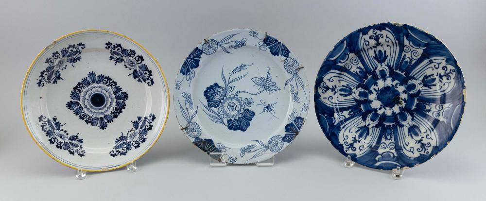 THREE DELFT CHARGERS 18TH CENTURY