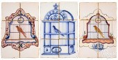 THREE DELFT SIX TILE PLAQUES O