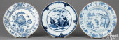 THREE DELFTWARE CHARGERS 18TH