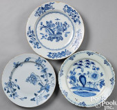 THREE DELFTWARE CHARGERS 18TH