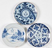 THREE DELFTWARE MARRIAGE PLATE