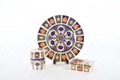 THREE DERBY IMARI DECORATED CA