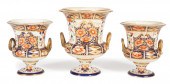 THREE DERBY IMARI PORCELAIN CA