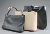 THREE DESIGNER LEATHER HANDBAG