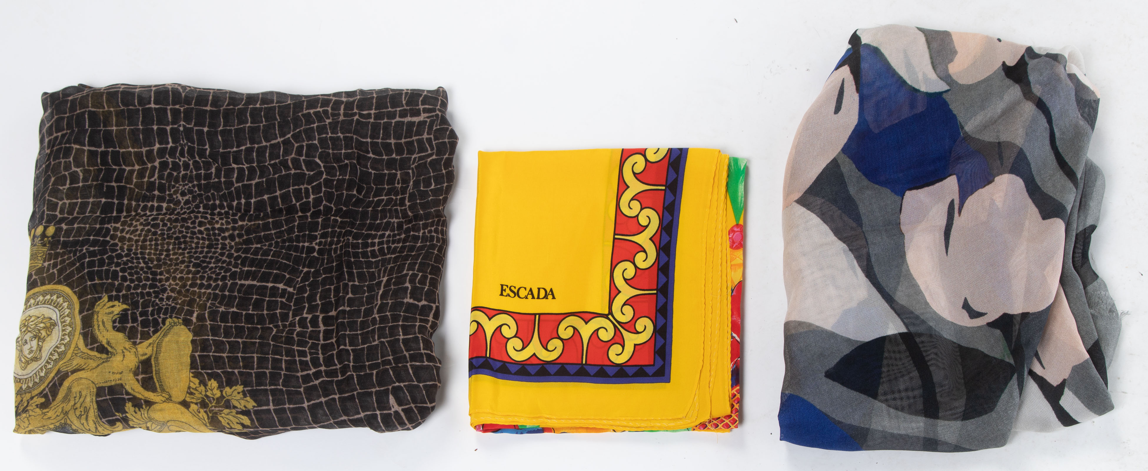 THREE DESIGNER SCARVES including