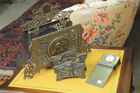 THREE DESK PIECES. An openwork