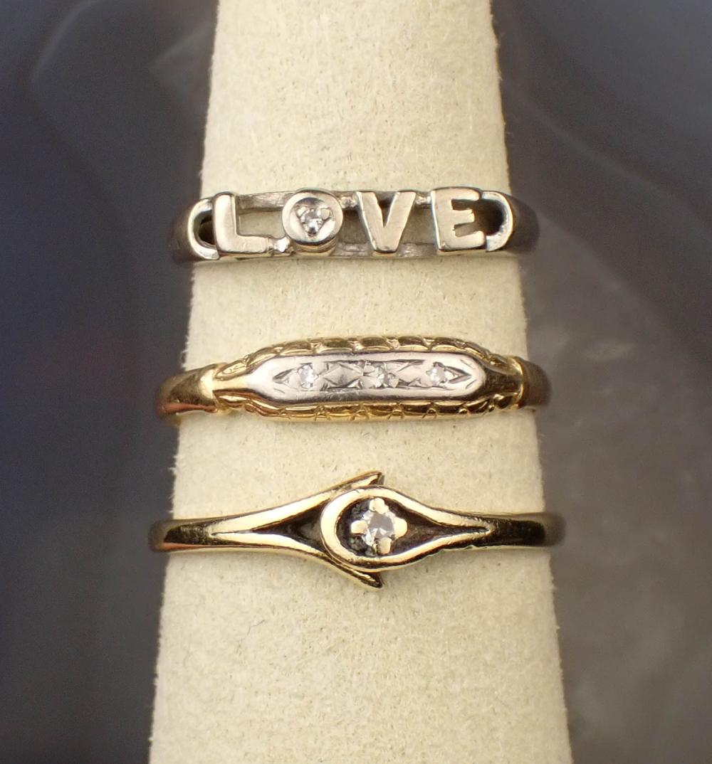 THREE DIAMOND AND FOURTEEN KARAT