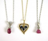 THREE DIAMOND AND GOLD PENDANT