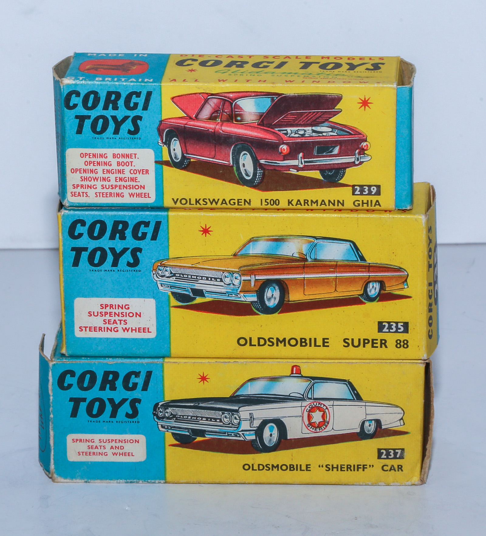 THREE DIE-CAST CORGI TOYS