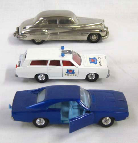 THREE DIECAST METAL TOY CARS