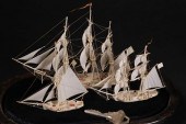 THREE DIEPPE MINIATURE ANTIQUE