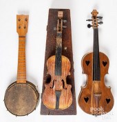 THREE DIMINUTIVE STRINGED INST