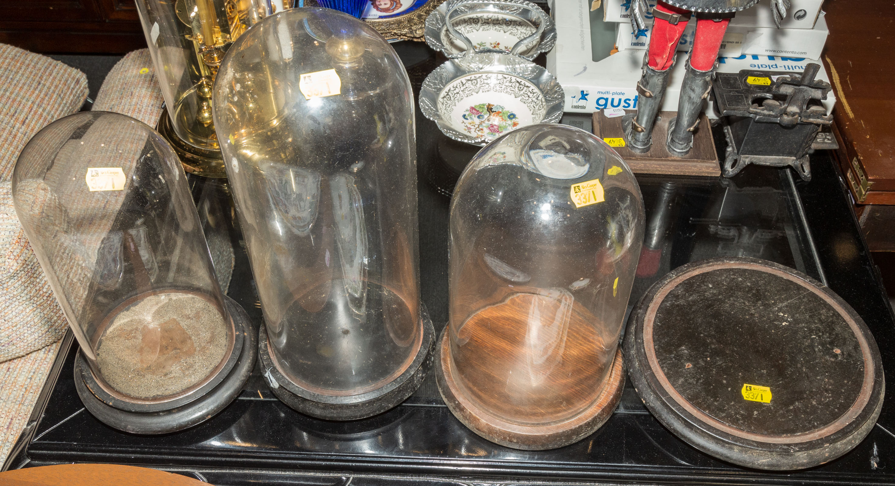 THREE DISPLAY DOMES WITH BASES With