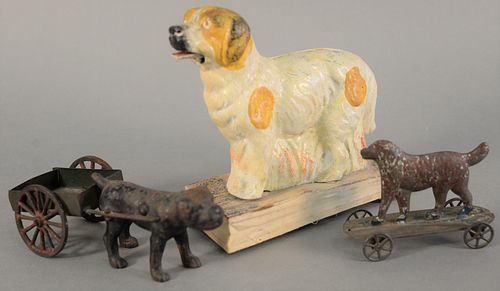 THREE DOG TOYS TO INCLUDE TIN