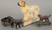 THREE DOG TOYS TO INCLUDE TIN