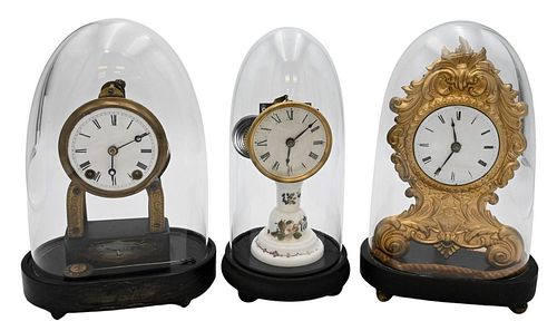 THREE DOME SHELF CLOCKS DOME