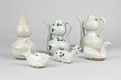 THREE DOUBLE GOURD POTS AND TH