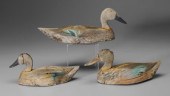 Three drake decoys: wood with