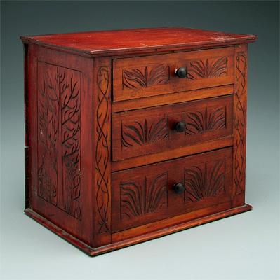 Three drawer cabinet, graduated and