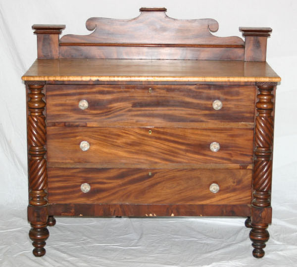 Three drawer mahogany Empire