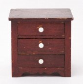 THREE-DRAWER PINE JEWELRY CHES