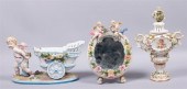THREE DRESDEN PORCELAIN FLOWER