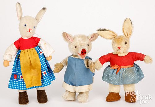 THREE DRESSED MOHAIR ANIMALSThree