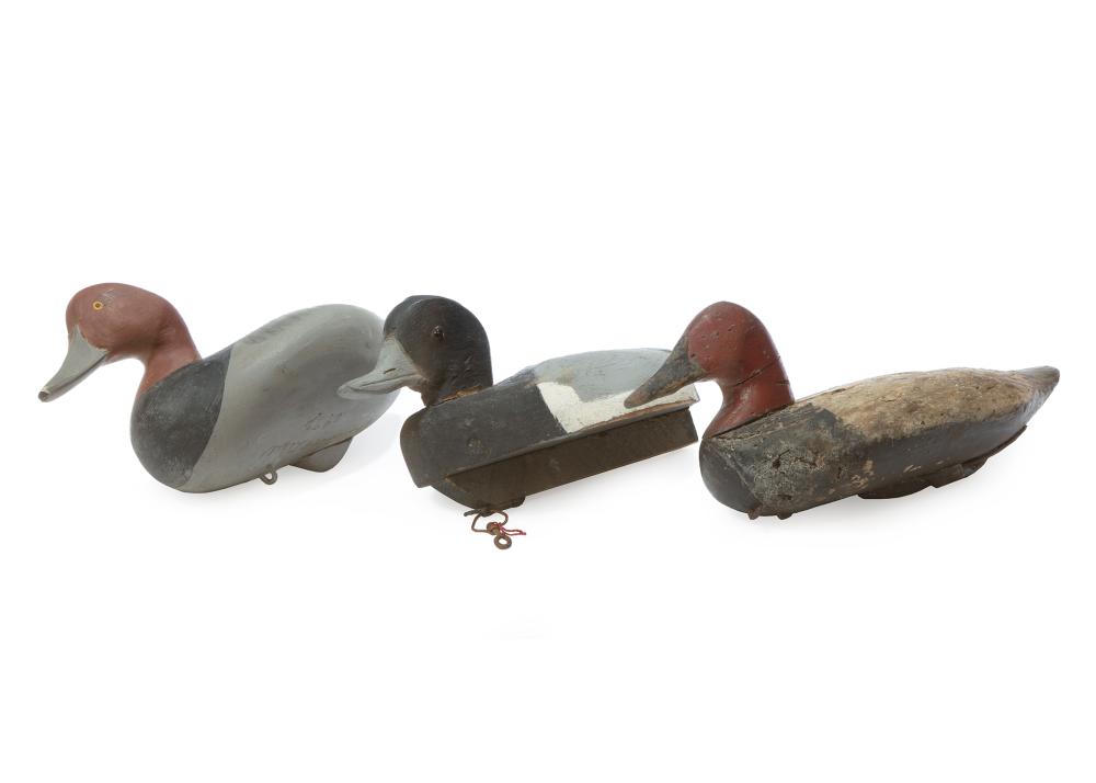 THREE DUCK DECOYSThree Antique Duck