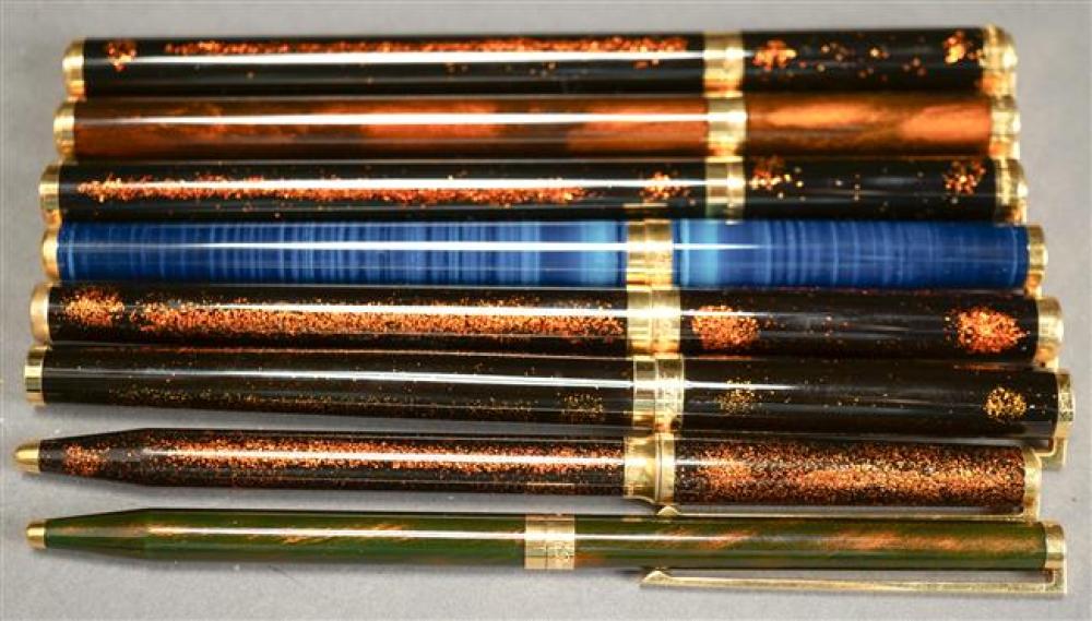 THREE DUPONT FOUNTAIN PENS WITH