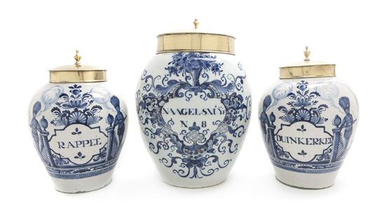 *Three Dutch Blue and White Delft