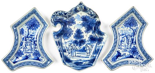 THREE DUTCH BLUE AND WHITE DELFT