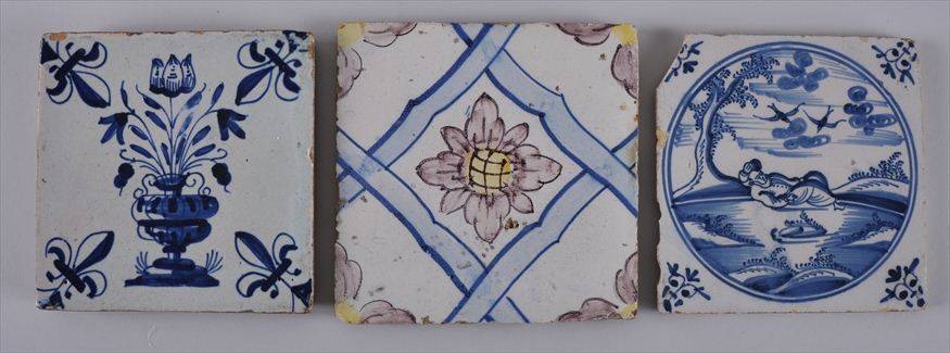 THREE DUTCH DELFT BLUE AND WHITE