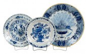 THREE DUTCH DELFTWARE BLUE AND