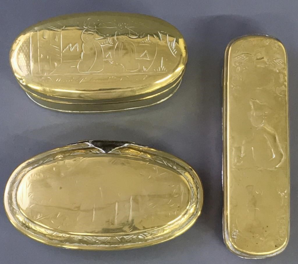 Three Dutch tobacco boxes, 18th c.,