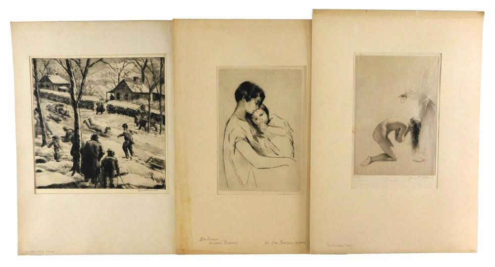 THREE EARLY 20TH C. ETCHINGS BY