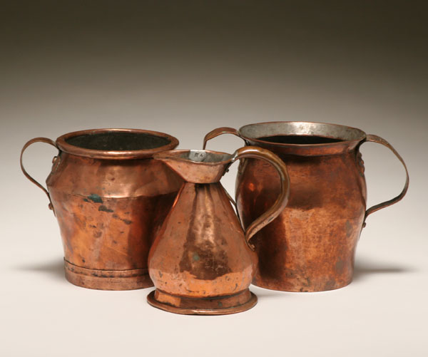 Three early copper pieces; 1/2