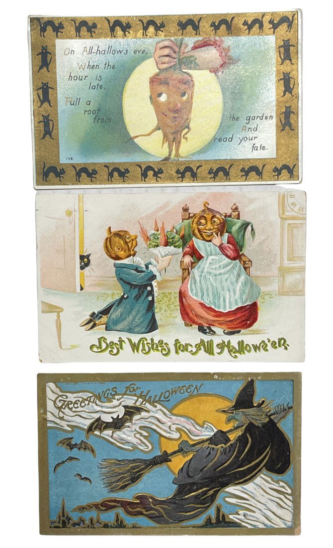 THREE EARLY HALLOWEEN POSTCARDS -