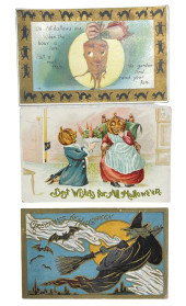 THREE EARLY HALLOWEEN POSTCARD