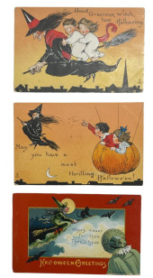 THREE EARLY HALLOWEEN POSTCARD