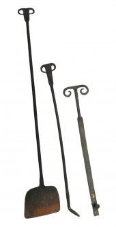 THREE EARLY IRON PIECES WITH "
