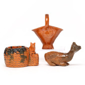THREE EARLY NC POTTERY WHIMSEY