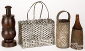 THREE EARLY NUTMEG GRATERS, 19