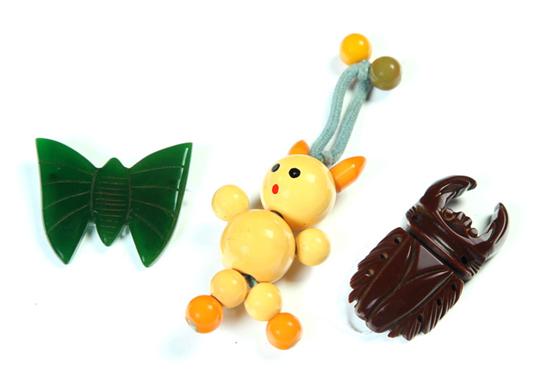 THREE EARLY PLASTIC ANIMALS. 
