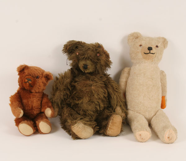 Three early plush and mohair
