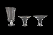 THREE EARLY STEUBEN CLEAR GLAS