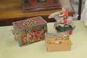 THREE EARLY TOYS. Tin lithogra