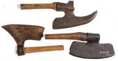 THREE EARLY WROUGHT IRON GOOSE