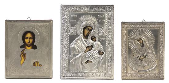 *Three Eastern European Oklad Icons