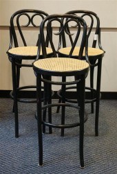 THREE EBONIZED BENTWOOD AND CA